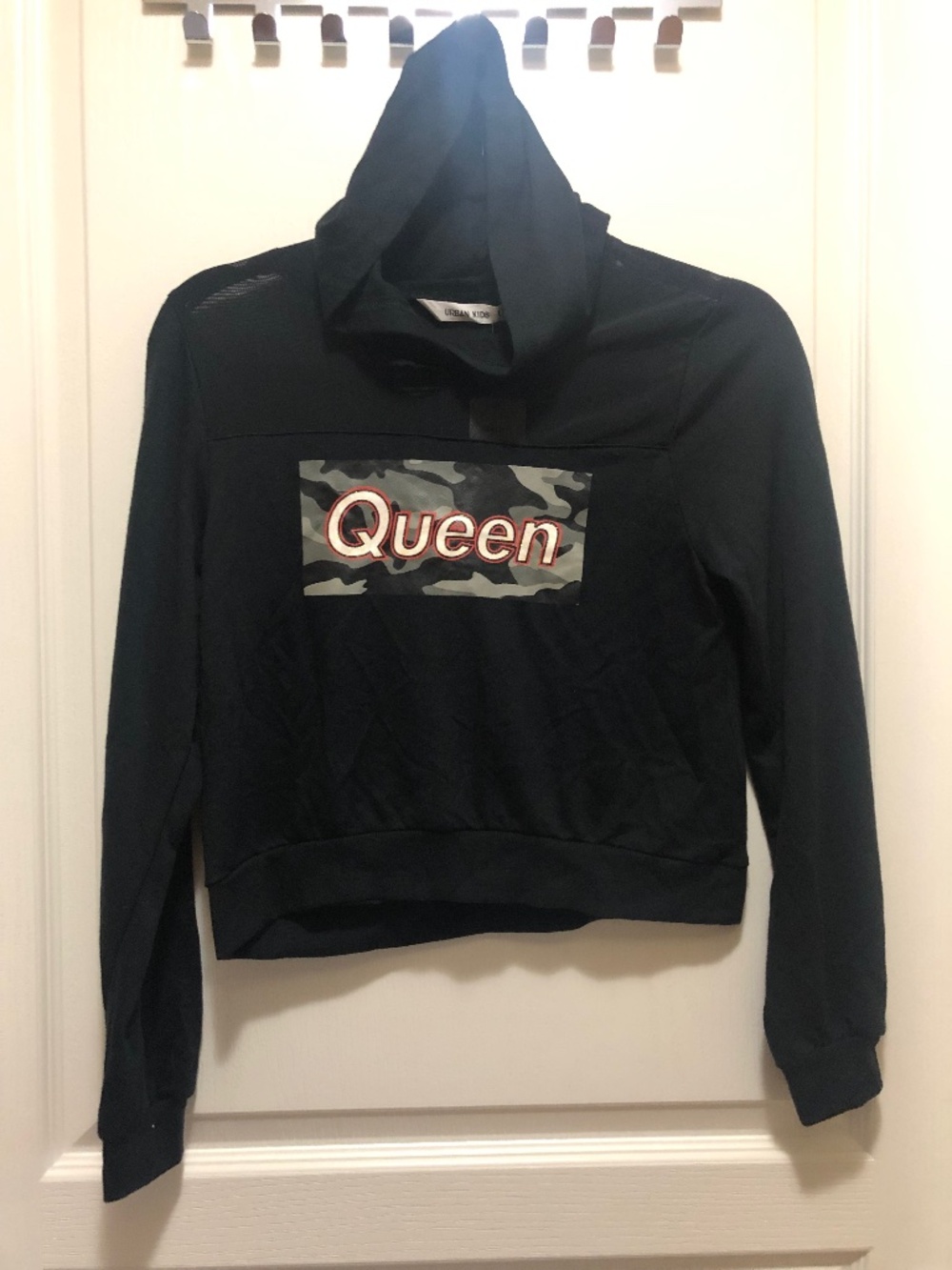 Urban Kids Large 14/16 Queen hoodie black New With Tags